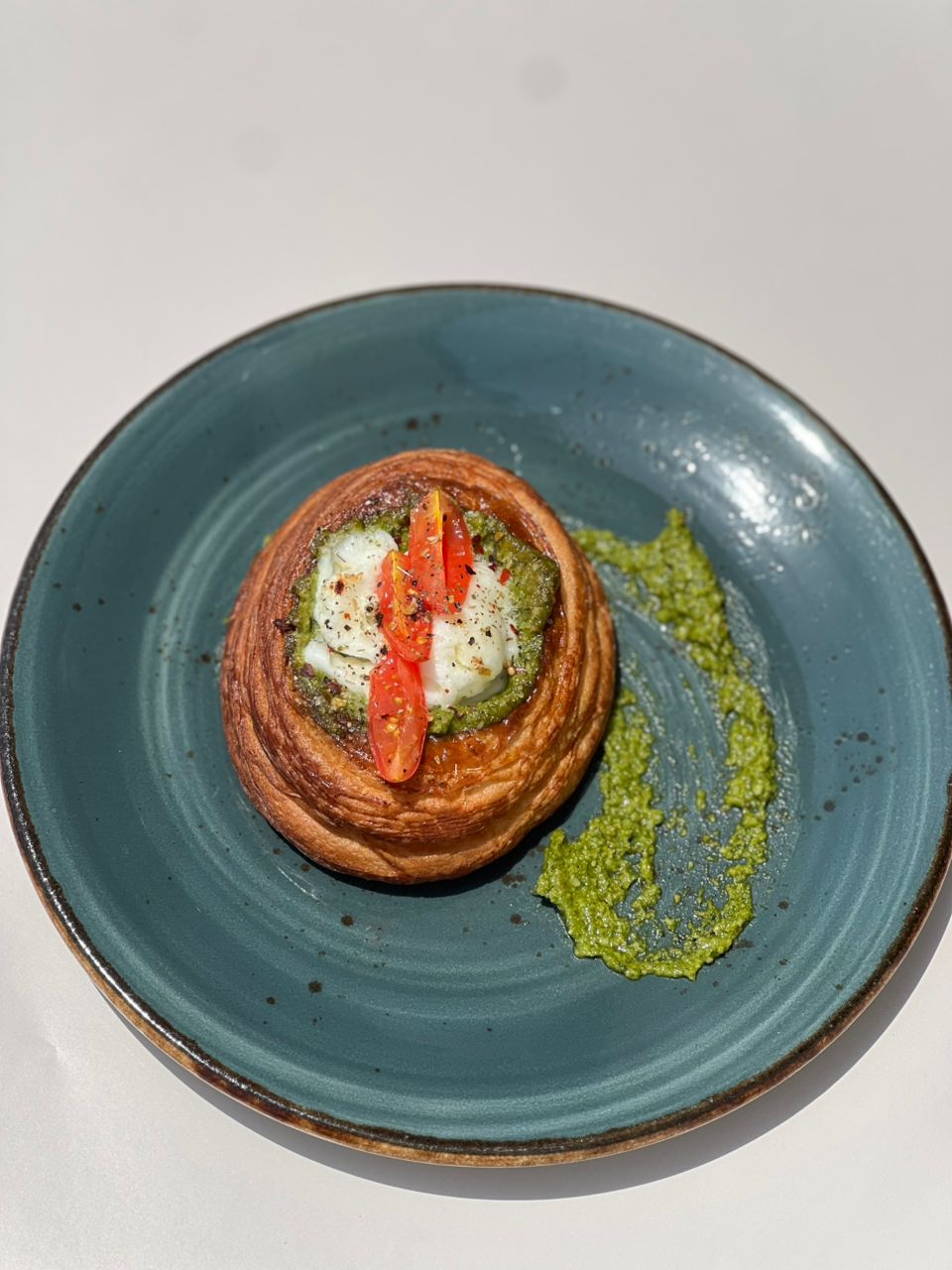 Pesto Genovese in a Danish by Chef Zulaika